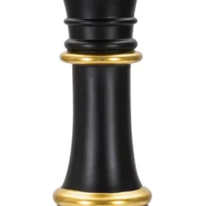 Royal Queen Black – fekete-arany királynő sakk dekoráció Ø 15X50 cm