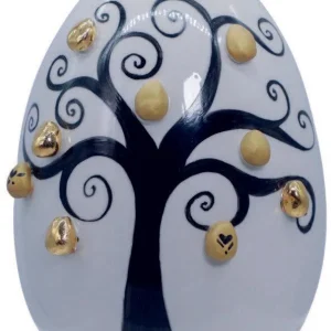 Sbordone életfa tojás Ø18cm h.19cm Olaszországban készült porcelán UO55/3