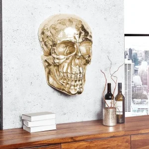 SKULL arany falidísz 40cm