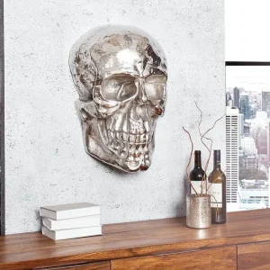 SKULL ezüst falidísz 40cm