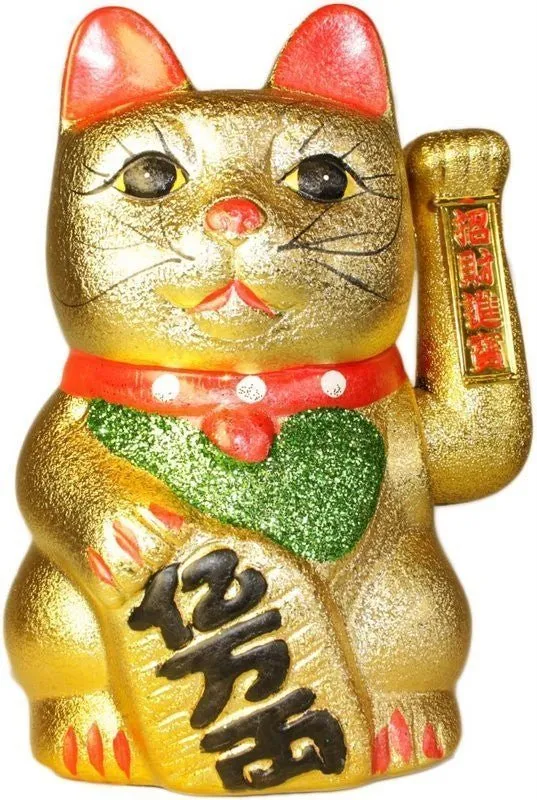 Szerencsés Macska Szobor Maneki Neko Pénz Macska