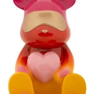 szivárvány maci szívvel dekor figura 21,5X20,5X32 cm