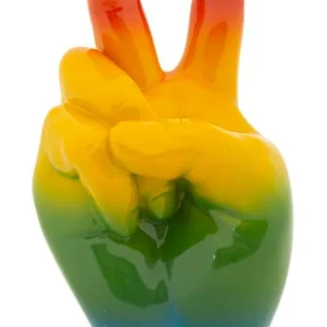 Szívárvány színes Béke kéz figura 16X13X36,5 cm