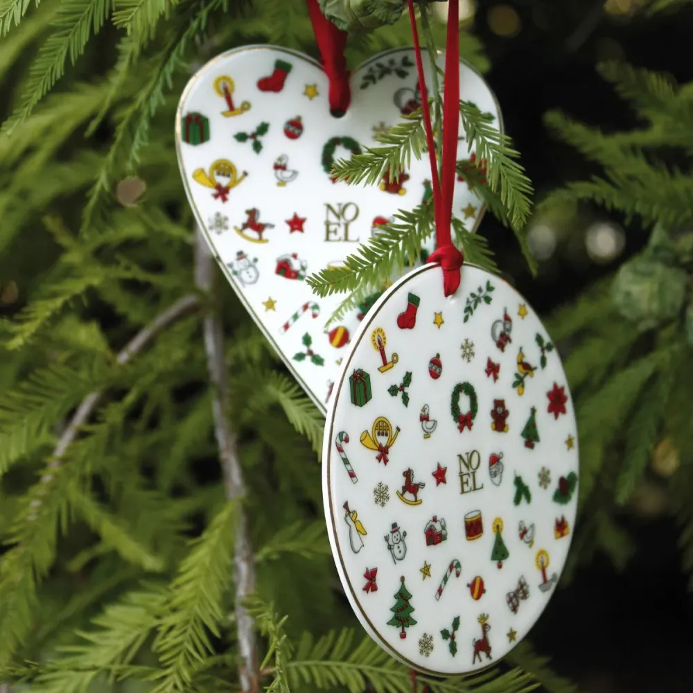 Taitù dekorációs kör Boldog karácsonyt 10cm Fine Bone China porcelán 12-6-26-G