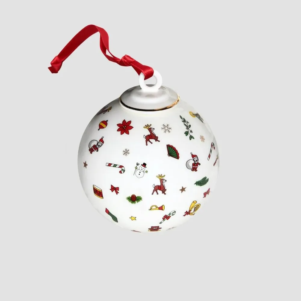 Taitù gömb dekoráció Noel Oro labda 8cm finom porcelán 12-4-17