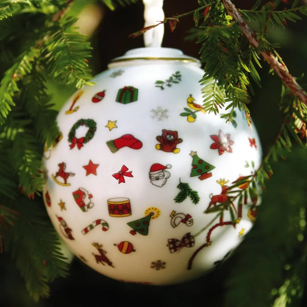 Taitù gömb dekoráció Noel Oro labda 8cm finom porcelán 12-4-17