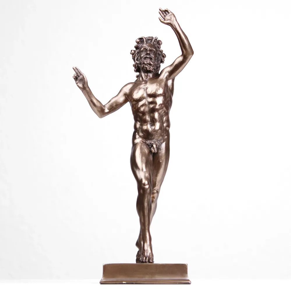 Táncoló Szatír Szobor Pompeiitől (Hidegen öntött bronz)