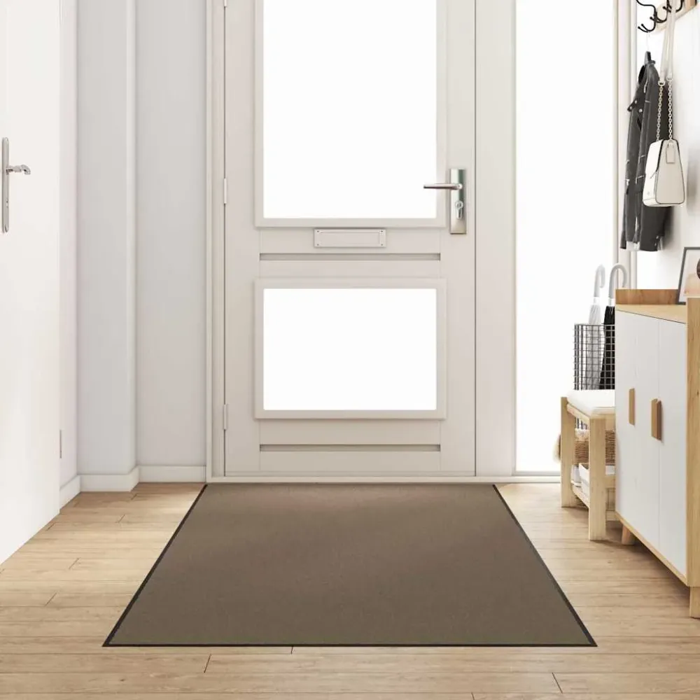 vidaXL Ajtószőnyeg Beige és fekete 120 x 250 cm 100% Poliamid