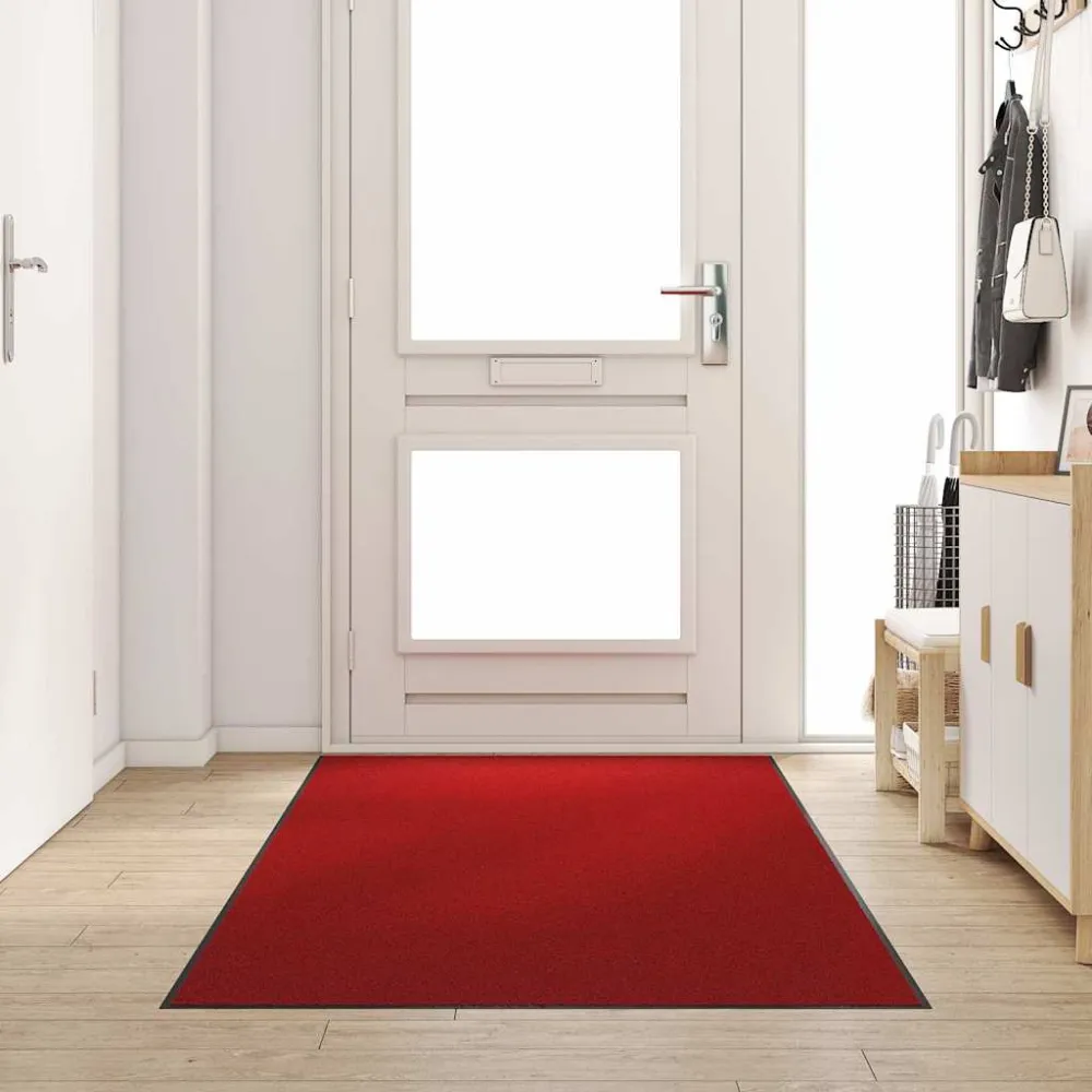 vidaXL Ajtószőnyeg Piros és Fekete 120 x 300 cm 100% Poliamid