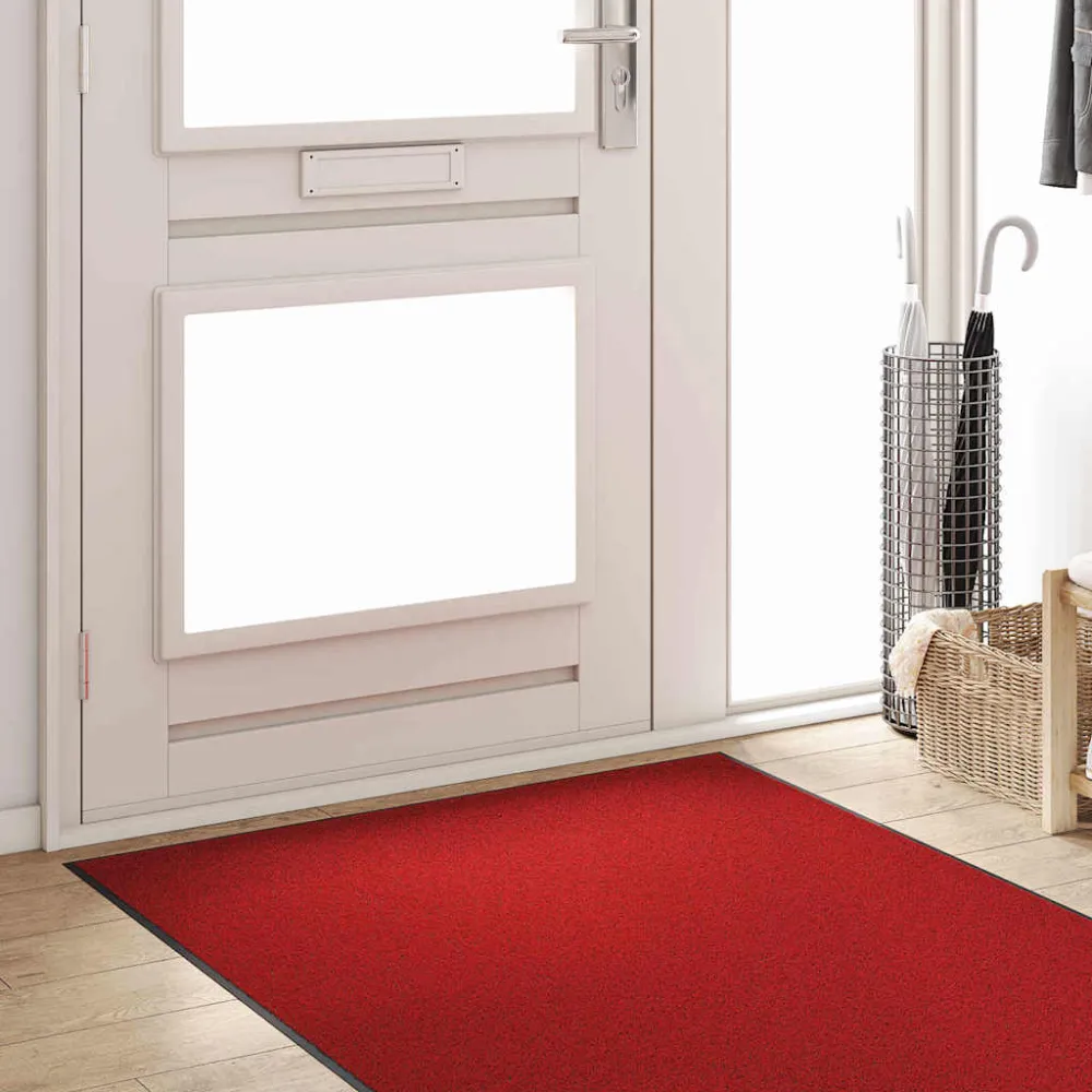 vidaXL Ajtószőnyeg Piros és Fekete 120 x 300 cm 100% Poliamid