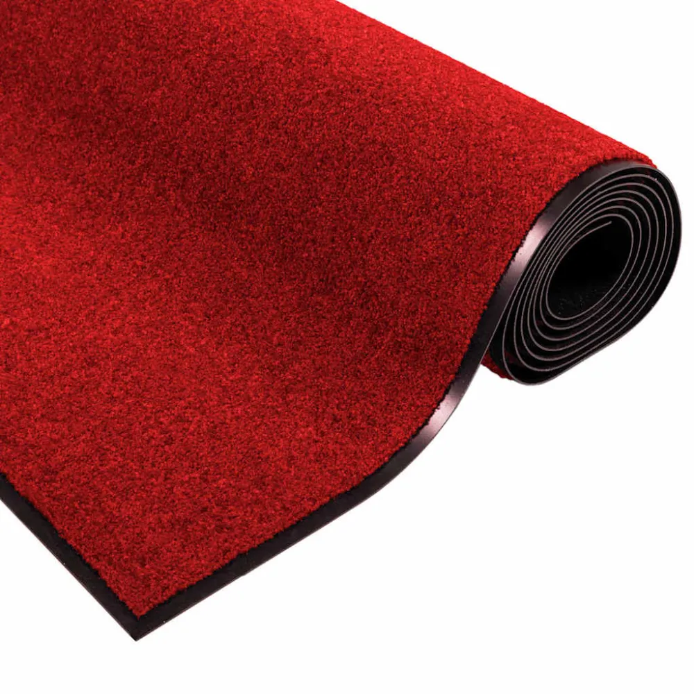 vidaXL Ajtószőnyeg Piros és Fekete 120 x 300 cm 100% Poliamid