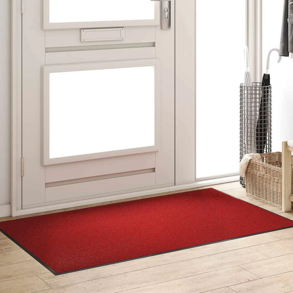 vidaXL Ajtószőnyeg Piros és Fekete 90 x 150 cm 100% Poliamid