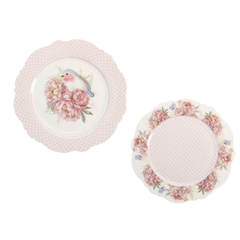 Vintage Porcelán desszertes tányér szett 2 db-os 20 cm Fiorira díszdobozzal