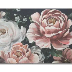Virágos Falikép Peónia Motívummal – Elegáns Vászonkép 120×60 cm