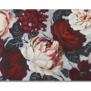 Virágos Falikép Vörös és Fehér Peóniákkal – Vászonkép 150×76 cm