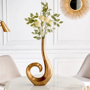 WAVE arany alumínium váza 47 cm