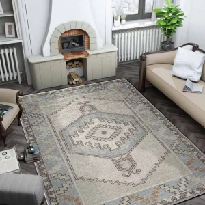 Zöld vintage színes puha és fényes szőnyeg
