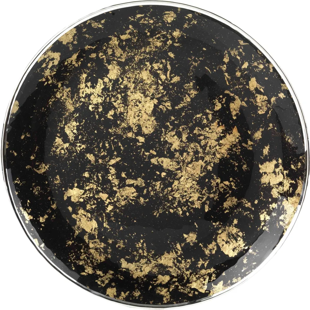 Argenesi Gold Leaf üvegtálca 34cm matt fekete 1.754144