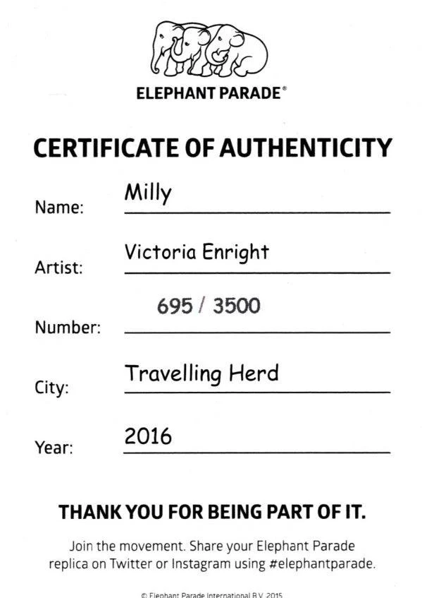 Elephant Parade elefánt Milly Limited Edition 3500 MILLY 10