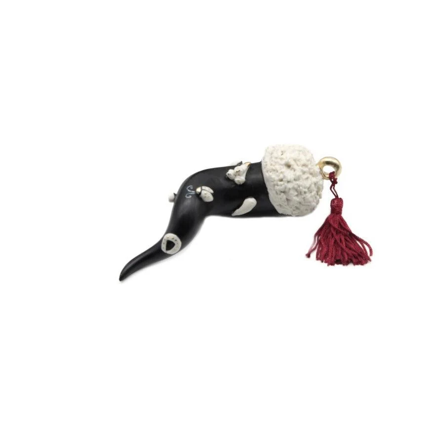 Sbordone Corno Scaramuccia 18cm fekete porcelán CR44/1