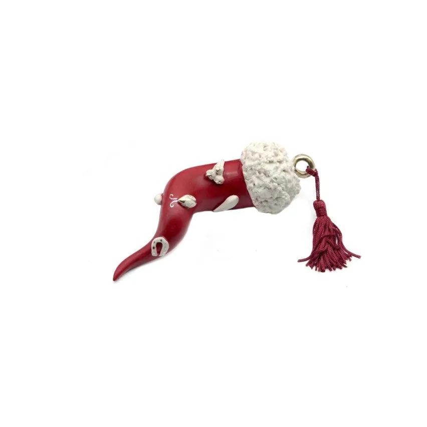 Sbordone Corno Scaramuccia 18cm piros porcelán CR45/1