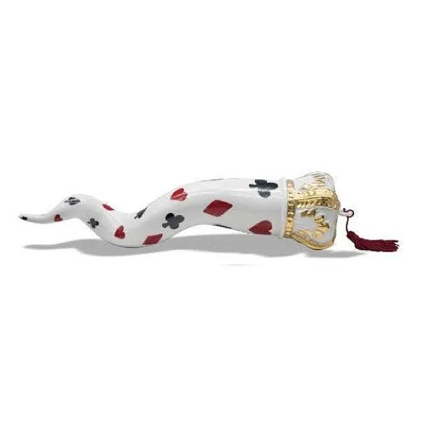 Sbordone Corno Sovrani Cards 18cm porcelán arany dekoráció CR73/1