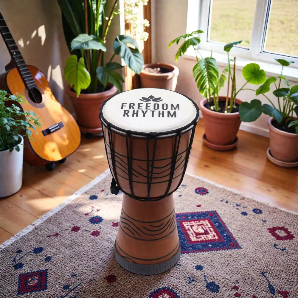 Kis Pro Djembe Dob – Szabadság Ritmus (magas) – Kis 30 cm (15 cm átmérő)