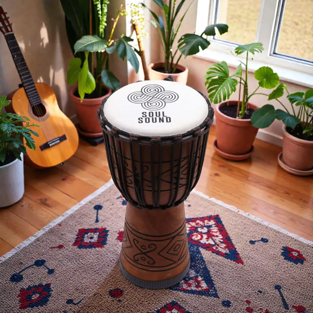 Közepes Pro Djembe Dob – Soul Sound (mély) – Közepes 40 cm (18 cm átm.)