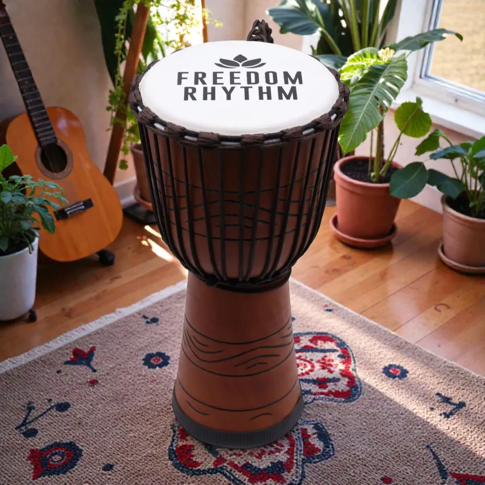 Nagy Pro Djembe Dob – Szabadság Ritmus (magas) – 50 cm (22 cm átmérő)