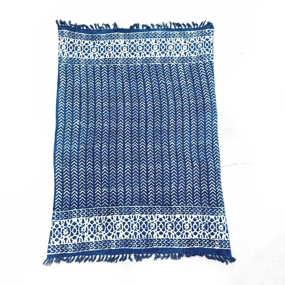 Indigo takaró 170x120cm Seedha nyilak kézzel készített