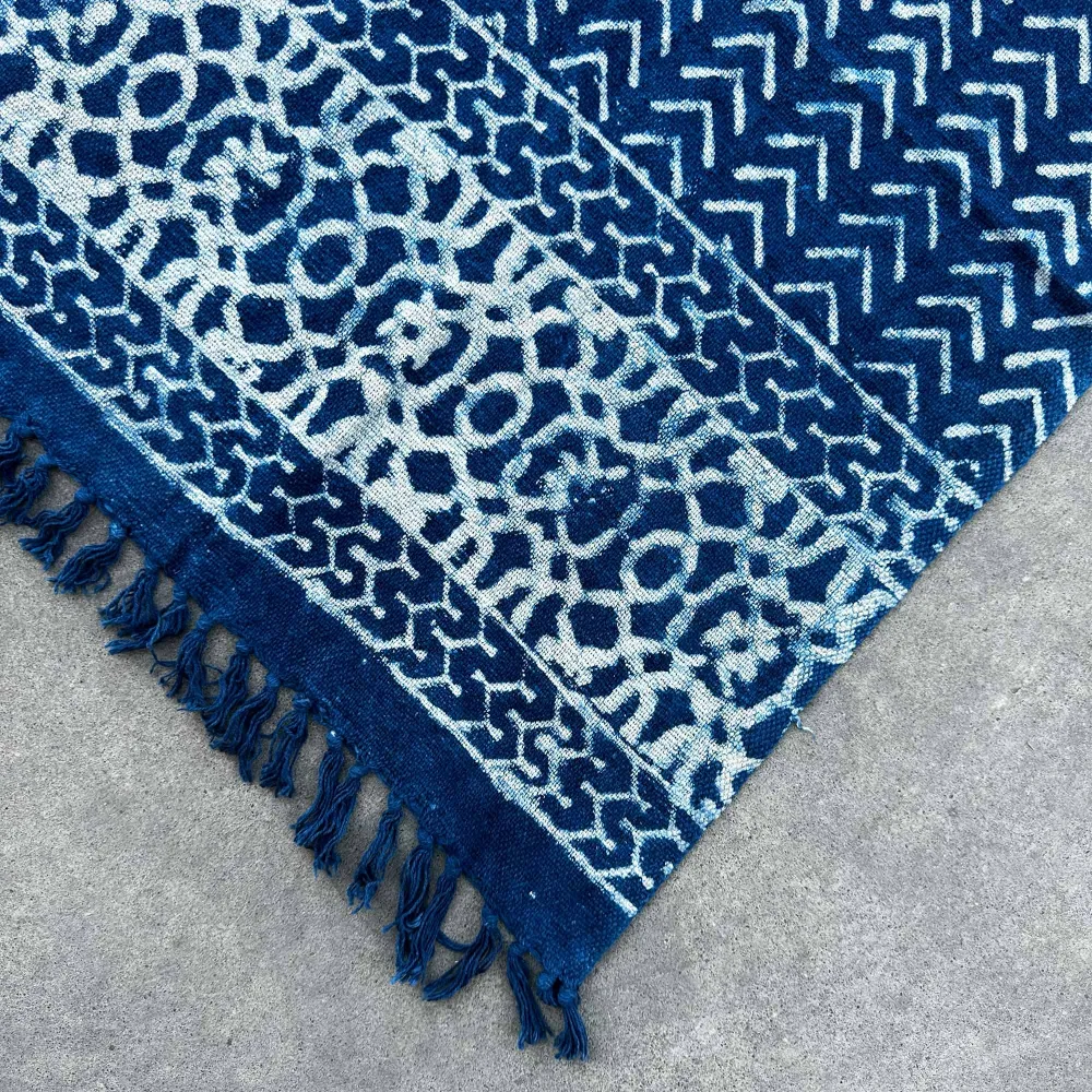 Indigo takaró 170x120cm Seedha nyilak kézzel készített