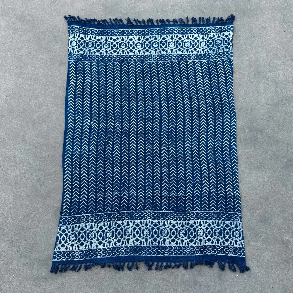 Indigo takaró 170x120cm Seedha nyilak kézzel készített