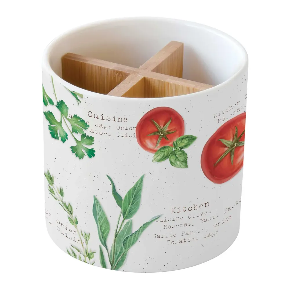 Mediterrán porcelán evőeszköztartó Home & Kitchen