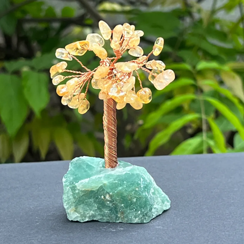 Feng shui fa fluorit alapú citrinnel - S méret
