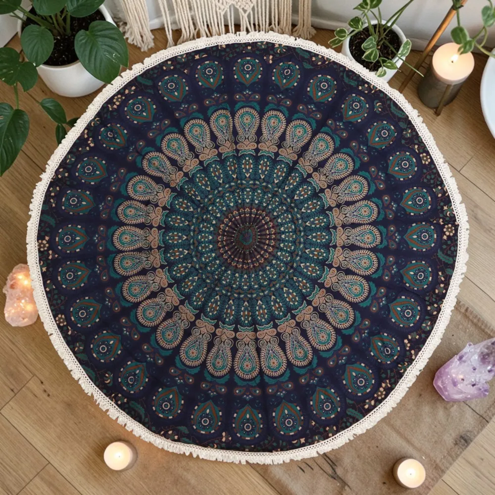 Kis Mandala Körpárna Pamut Művészet (130 cm) – Pávatürkiz