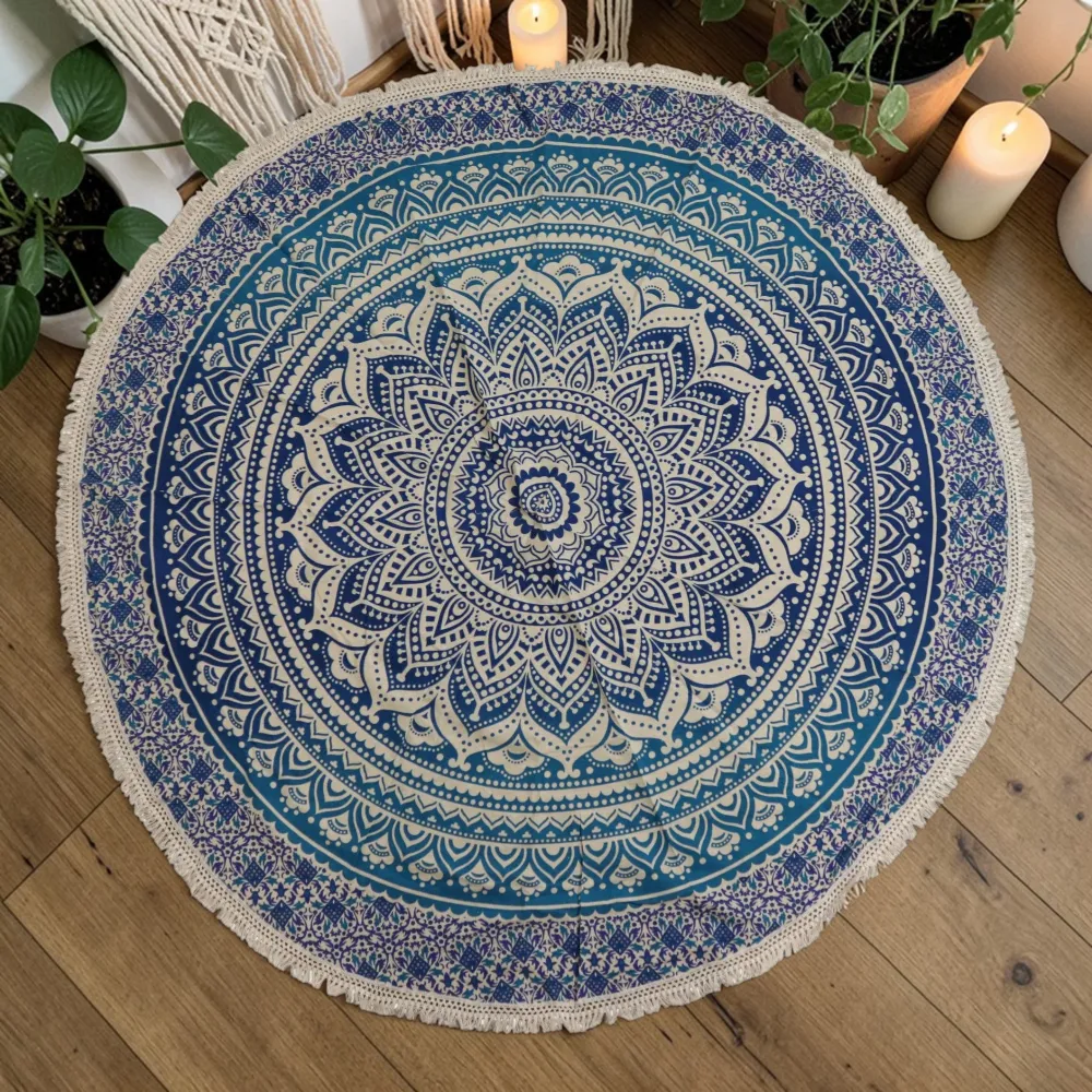 Kis Mandala Körpárna Pamut Művészet (130cm) – Klasszikus Kék