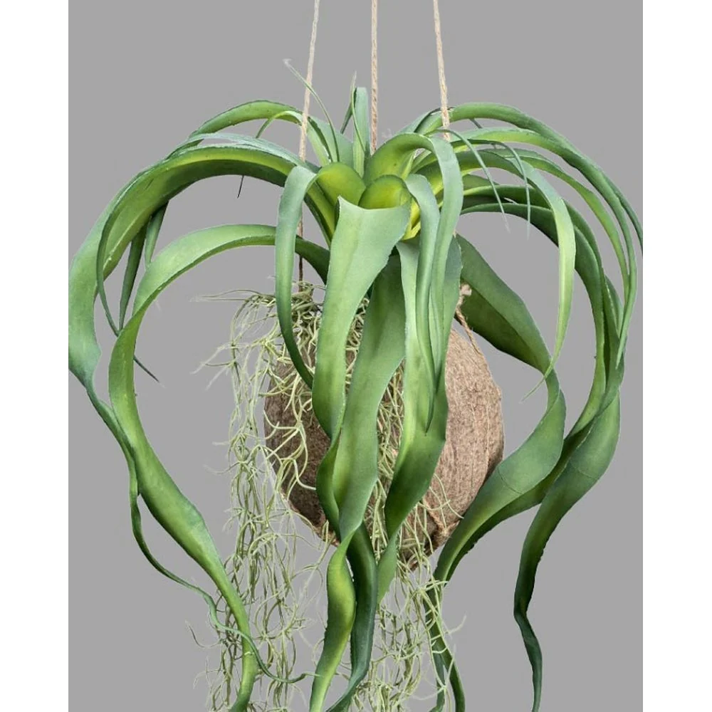 Függeszthető mű szakállbromélia dekoráció 63 cm zöld "Tillandsia"