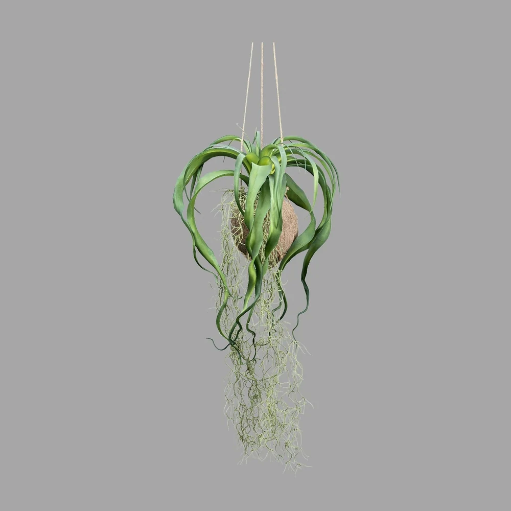 Függeszthető mű szakállbromélia dekoráció 63 cm zöld "Tillandsia"