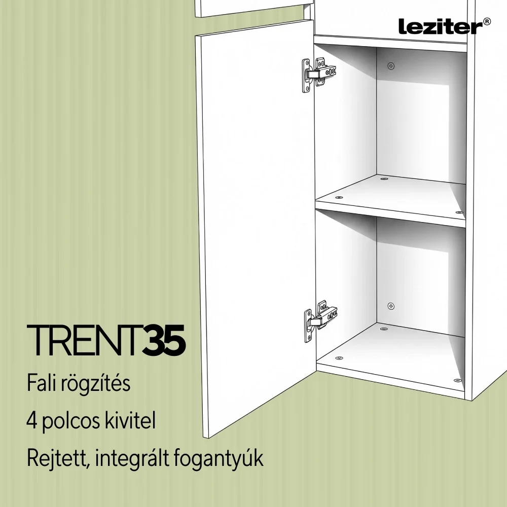 Trent függesztett oldal szekrény pisztáciazöld-olivazöld