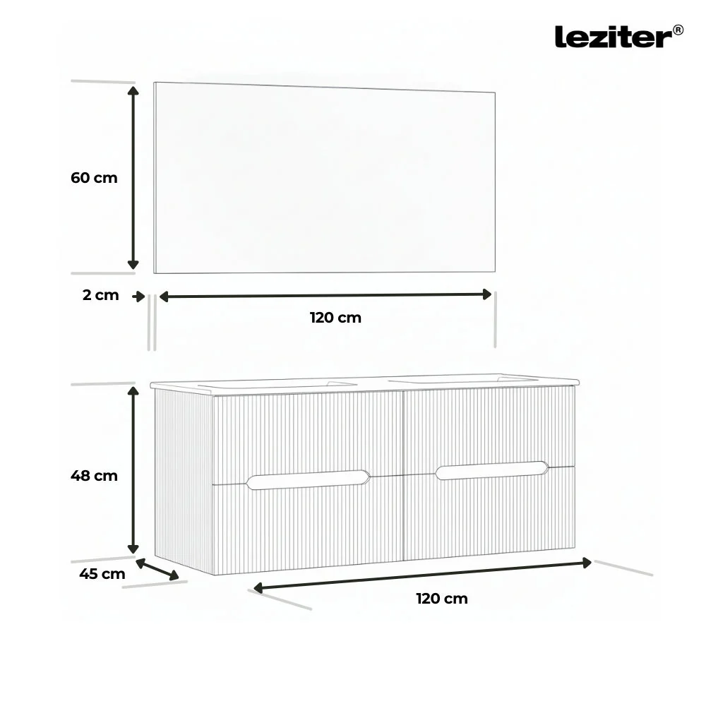 Trent Fürdőszobabútor 120 cm kerámia mosdóval tükörrel 60x120 cm olivazöld-pisztáciazöld