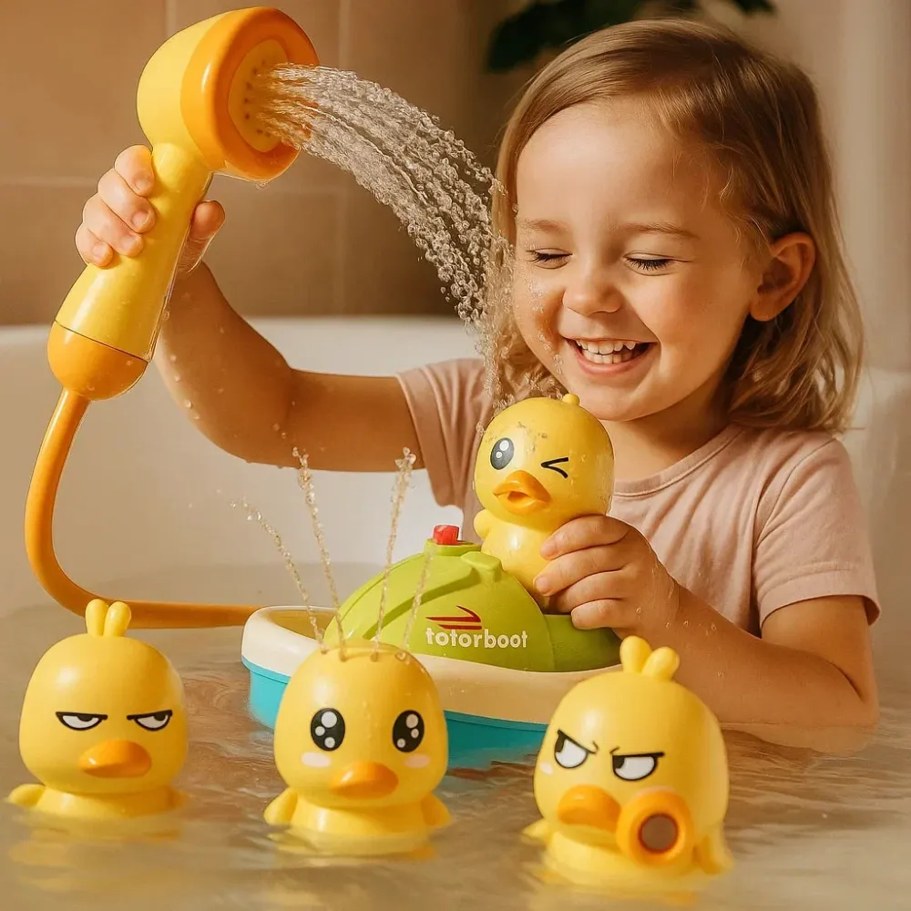 🦆 Elektromos vízijáték kacsacsónakkal – fröccsenő víz és interaktív szórakozás! 💦