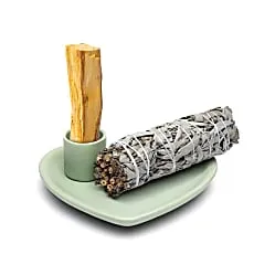 Fumigáció és Palo Santo égési támogatás – szívmintázat, pasztellzöld