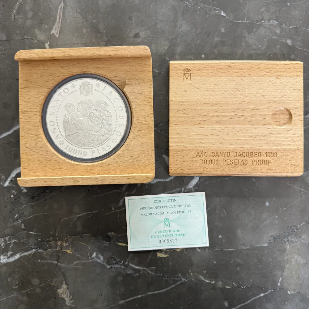 10000 Pesetas ño Santo Jacobeo 1993 ezüst érme