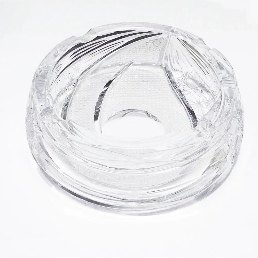 Crystal BOHEMIA Czecoslovakia hamutartó 14 cm, kézzel vágott kristály -0246