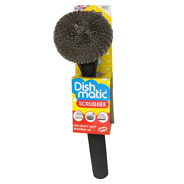 Dishmatic Scrubbee Mosogatókefe Acélszivaccsal – Makacs Szennyeződésekhez