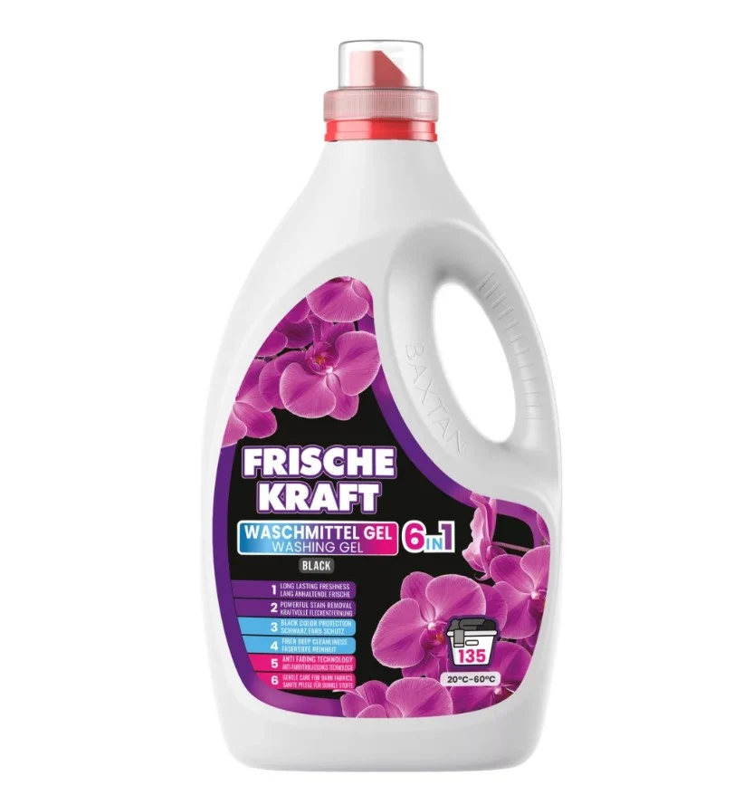Frische Kraft Waschmittel Gel Black 6 az 1-ben Mosógél – Fekete Ruhákhoz, 135 Mosás