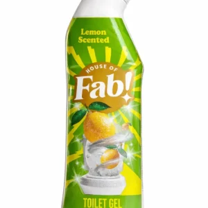 House Fab Citromos WC Gél 750ml – WC Tisztító Citrom – Erős WC Tisztító Vízkő, Lerakódás és Szennyeződés Ellen – Friss Cit...