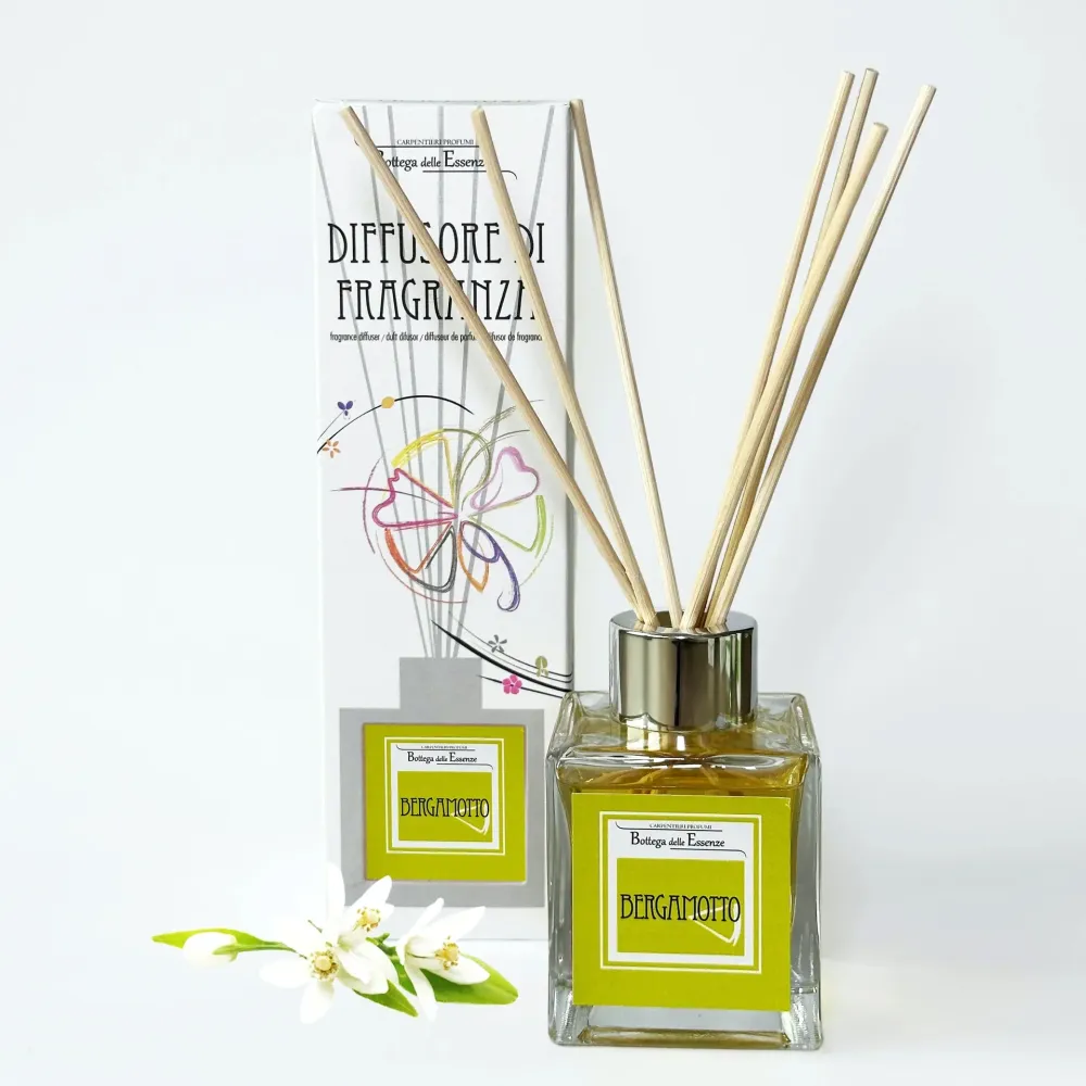 Illat diffúzor 100 ml – Bergamott Rattanpálcás Szobaillatosító
