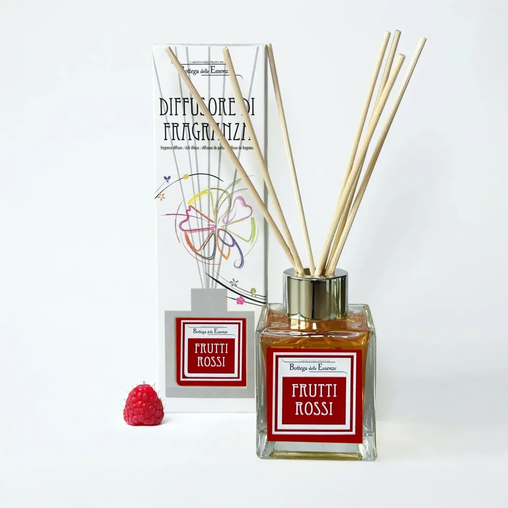 Illat diffúzor 100 ml – Piros gyümölcsök Rattanpálcás Szobaillatosító
