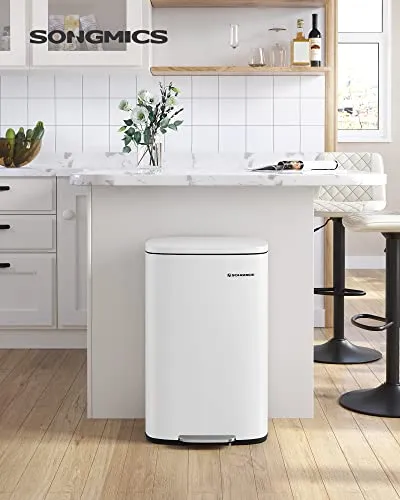 Konyhai pedálos kuka, 50L szemetes kuka, műanyag belső vödörrel, csukható fedéllel, puha záródással, szagálló és higiéniku...